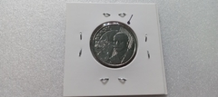 Moeda de 50 Centavos de 2002 Aço Inox Cunho Marcado no Cabelo RABINO Catalogada HE 05 - Mandrade Numismática