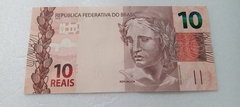 Cédula de 10 Reais de 2021 C350 Serie J C 006329032 Chancelas de Paulo Guedes e Campos Neto Flor de Estampa - comprar online