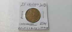 Moeda de 25 Centavos de 2013 Aço Banhado de Bronze Reverso Quase Invertido Catalogada DJ 03 na internet