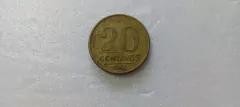 Moeda de 20 Centavos de 1946 Bronze Alumínio Reverso Horizontal à Esquerda Catalogada AD 06