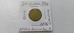 Moeda de 20 Centavos de 1946 Bronze Alumínio Reverso Horizontal à Esquerda Catalogada AD 06 na internet