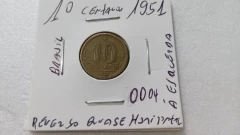 Moeda de 10 Centavos de 1951 Bronze Alumínio Reverso Quase Horizontal à Esquerda OD 04 na internet