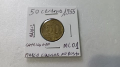 Moeda de 50 Centavos de 1955 Bronze Alumínio ( Marca Circular no Rosto do Eurico ) Catalogada ML 01 na internet