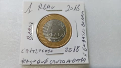 Moeda de 1 Real de 2018 Aro Aço Inox Banhado de Bronze Nucleo Aço Inox ( Traço na Data e Embaixo da data ) Catalogada ZZ 18 na internet