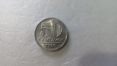 Moeda de 50 Centavos de 1960 Alumínio Flor de Cunho SM 15