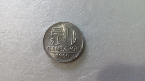 Moeda de 50 Centavos de 1960 Alumínio Flor de Cunho SM 15