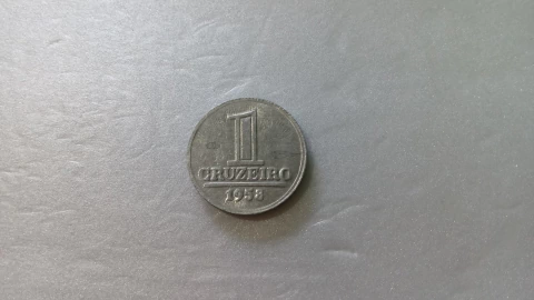 Moeda de 1 Cruzeiro de 1958 Alumínio Flor de Cunho SM 17