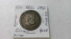 Moeda de 500 Réis de 1892 Portugal Prata PO 08 na internet