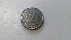 Moeda de 50 Centavos de 2002 Aço Inox Ausência de 1 Estrela apagada ( Catalogada ) DI 02
