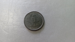 Moeda de 5 Centavos de 1997 Aço Inox Brasil Duplo Catalogada MJ 07
