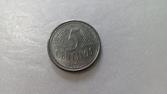 Moeda de 5 Centavos de 1995 Aço Inox Data Marcada e EFIGIE COM QUEPE Catalogada MJ 08