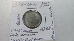 Moeda de 5 Centavos de 1995 Aço Inox Data Marcada e EFIGIE COM QUEPE Catalogada MJ 08 na internet