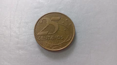 Moeda de 25 Centavos de 2013 Aço Banhado de Bronze Centavos Duplo Catalogada JU 10