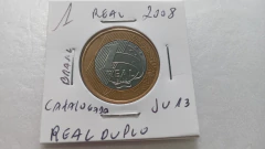 Moeda de 1 Real de 2008 Anel Aço Inox Banhado de Bronze e Núcleo Aço Inox REAL DUPLO Catalogada JU 13 na internet