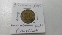 Moeda de 50 Centavos de 1948 Bronze Alumínio FINAL DE CHAPA GG 06 - Mandrade Numismática