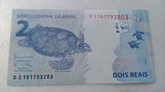 Cédula de 2 Reais de 2016 C 337a Serie D Z 101793203 Reposição Chancelas de Henrique C. Meirelles e Goldfajn ( Fabricada na Suécia ) Flor de Estampa
