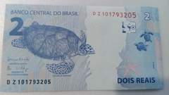 Cédula de 2 Reais de 2016 C 337a Serie D Z 101793205 Reposição Chancelas de Henrique C. Meirelles e Goldfajn ( Fabricada na Suécia ) Flor de Estampa