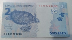 Cédula de 2 Reais de 2016 C 337a Serie D Z 101793206 Reposição Chancelas de Henrique C. Meirelles e Goldfajn ( Fabricada na Suécia ) Flor de Estampa