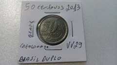 Moeda de 50 Centavos de 2013 Aço Inox BRASIL DUPLO Catalogada VV 29 na internet