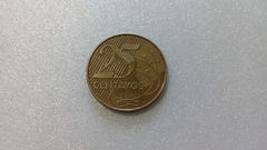 Moeda de 25 Centavos de 2004 Aço Banhando de Bronze Data Marcada no Verso Catalogada JJ 08