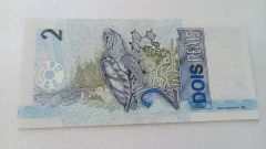 Cédula de 2 Reais de 2008 C 259 1ª Serie B 2037080158 A Chancelas de Guido Mantega e Henrique Meirelles Neto Flor de Estampa - comprar online
