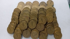 Lote de 100 Moedas de 1 Cruzeiro Bronze alumínio para confecção de alianças