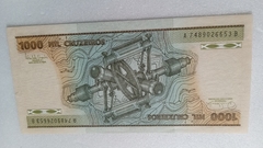 Cédula de 1000 Cruzeiros de 1985 C 164 Serie A 7489026653 B Chancelas de Francisco Dornelles e Antônio Lengruber Sob/FE Leve Dobra Bancária