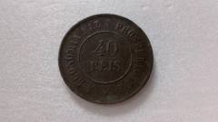 Moeda de 40 Réis de 1909 Bronze VINTEM ML 05