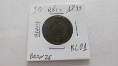 Moeda de 20 Réis de 1893 Bronze VINTEM ML 01 na internet
