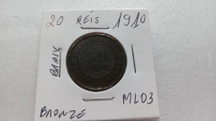 Moeda de 20 Réis de 1910 Bronze VINTEM ML 03 na internet