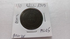Moeda de 40 Réis de 1909 Bronze VINTEM ML 05 na internet