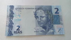 Cédula de 2 Reais de 2022 C 339 Serie J C 038959818 Chancelas de Paulo Guedes e Campos Neto Flor de Estampa - comprar online