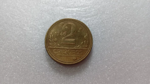 Moeda de 2 Cruzeiros de 1946 Bronze Alumínio BRA 46