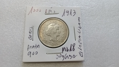 Moeda de 1000 Réis de 1913 Prata 900 Estrela Ligada ML 18