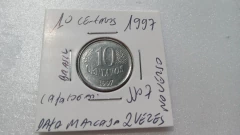 Moeda de 10 Centavos de 1997 Aço Inox Data Marcada 2 Vezes no Verso Catalogada JJ 07 na internet