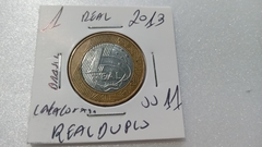 Moeda de 1 Real de 2013 Anel Aço Inox Banhado de Bronze e Núcleo de Aço Inox REAL DUPLO Catalogada JJ 11 na internet