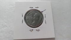 Moeda de 50 Centavos de 2002 Aço Inox Cunho Marcado no Cabelo RABINO Catalogada CC 06 - Mandrade Numismática