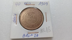 Moeda de 40 Réis de 1909 Bronze ML 18