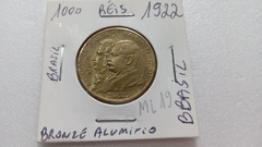 Moeda de 1000 Réis de 1922 Bronze Alumínio BBASIL Catalogada ML 19