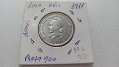 Moeda de 1000 Réis de 1911 Prata 900 10 Republica ML 30