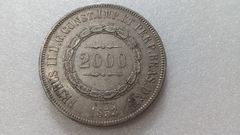 Moeda de 2000 Réis de 1853 Prata 917 25,5 Gr 37 MM Império AG 02