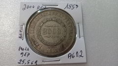 Moeda de 2000 Réis de 1853 Prata 917 25,5 Gr 37 MM Império AG 02 na internet