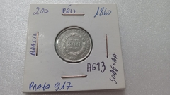 Moeda de 200 Réis de 1860 Prata 917 Império AG 13