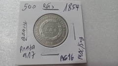 Moeda de 500 Réis de 1854 Prata 917 Império AG 16