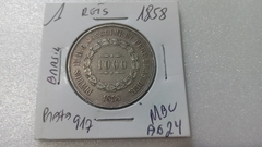 Moeda de 1000 Réis de 1858 Prata 917 Império AG 24