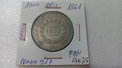 Moeda de 1000 Réis de 1861 Prata 917 Império AG 25