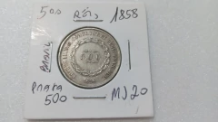 Moeda de 500 Réis de 1858 Prata 917 Império MJ 20