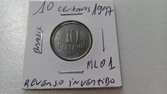 Moeda de 10 Centavos de 1997 Aço Inoxidável Reverso Invertido ML 01