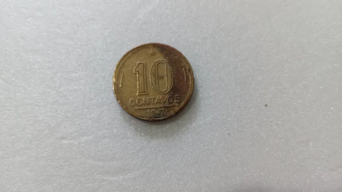 Moeda de 10 Centavos de 1947 Bronze Alumínio escassa VR 05