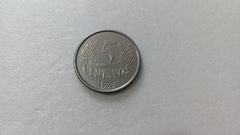Moeda de 5 Centavos de 1995 Aço Inox Circulo Em Relevo Catalogada Escassa VR 06